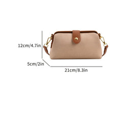 Colorblock Crossbody Bag Retro Flap Botton Bag