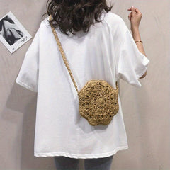 Straw Woven Crossbody Bag Summer Beach Shoulder Bag Women