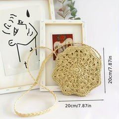 Straw Woven Crossbody Bag Summer Beach Shoulder Bag Women