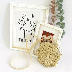 Straw Woven Crossbody Bag Summer Beach Shoulder Bag Women