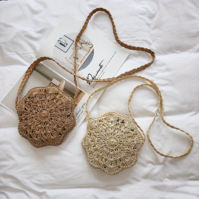 Straw Woven Crossbody Bag Summer Beach Shoulder Bag Women