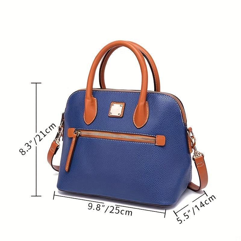 Leather Top Handle Crossbody Bag Classic Satchel Purse