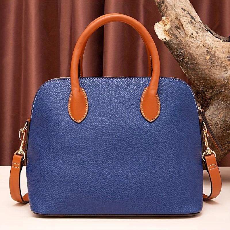 Leather Top Handle Crossbody Bag Classic Satchel Purse