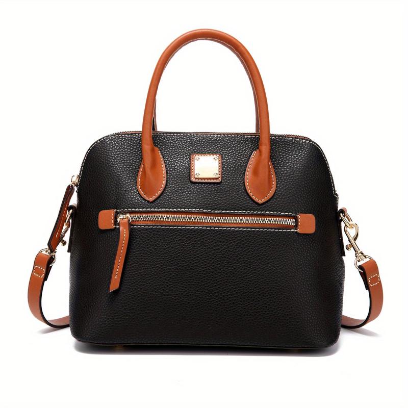Leather Top Handle Crossbody Bag Classic Satchel Purse
