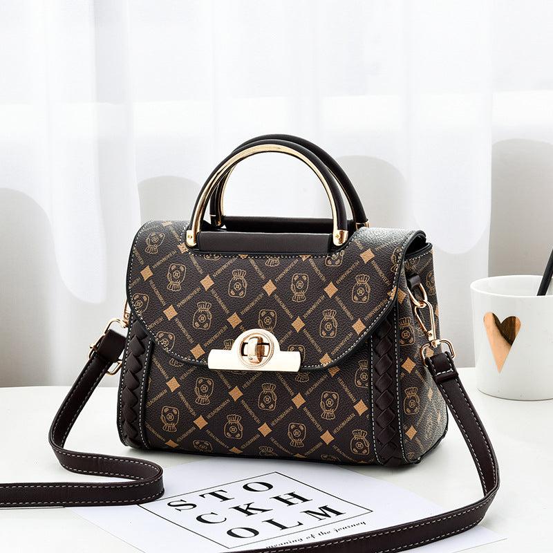 Letter Graphic Crossbody Bag PU Leather Flap Purse