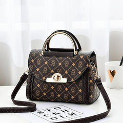 Letter Graphic Crossbody Bag PU Leather Flap Purse