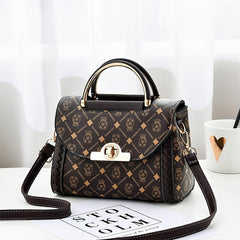 Letter Graphic Crossbody Bag PU Leather Flap Purse