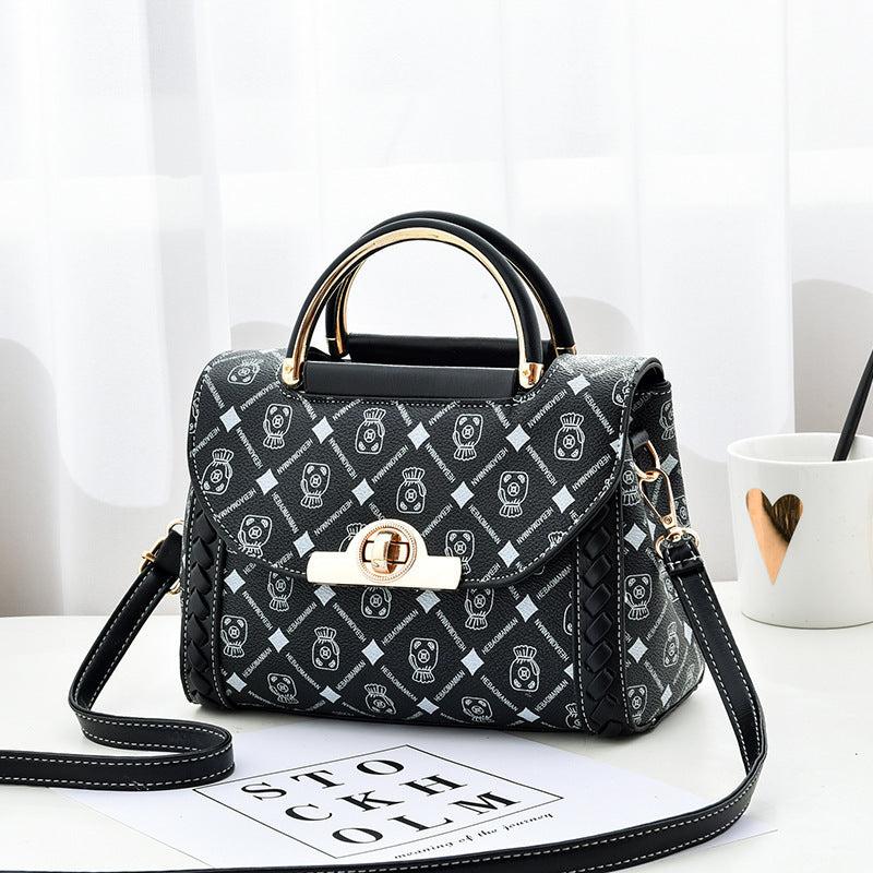 Letter Graphic Crossbody Bag PU Leather Flap Purse