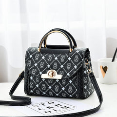 Letter Graphic Crossbody Bag PU Leather Flap Purse