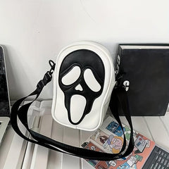 Scream Ghost Crossbody Bag Funny Skull Elf Halloween Party Purse