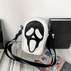 Scream Ghost Crossbody Bag Funny Skull Elf Halloween Party Purse
