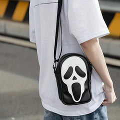 Scream Ghost Crossbody Bag Funny Skull Elf Halloween Party Purse
