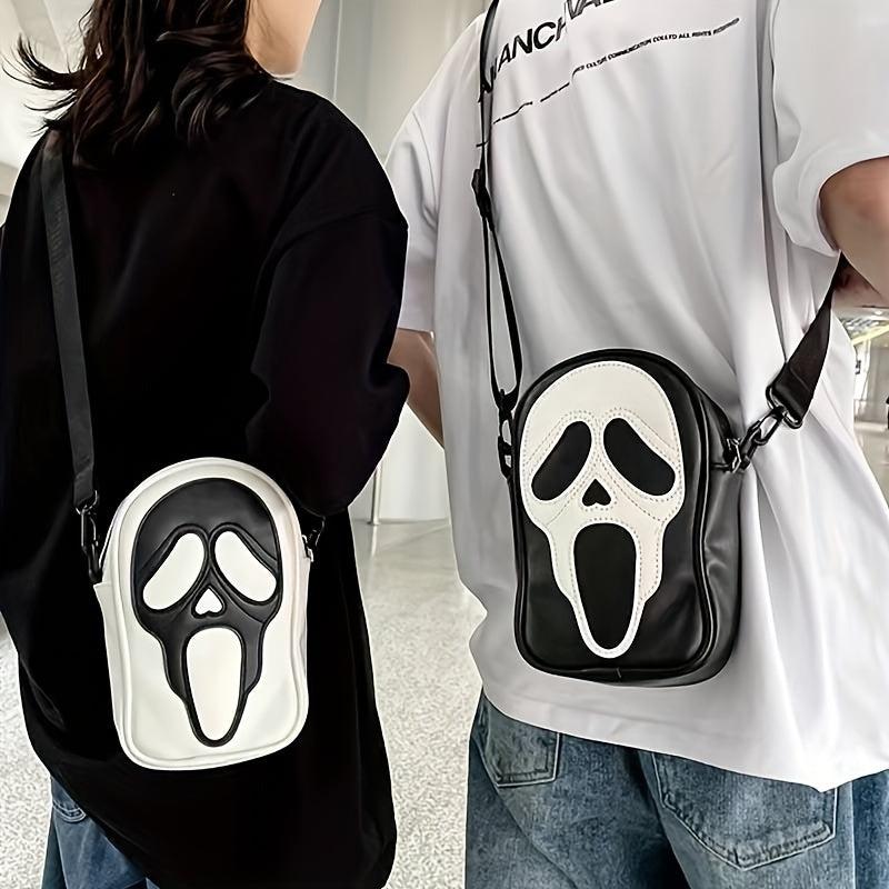 Scream Ghost Crossbody Bag Funny Skull Elf Halloween Party Purse