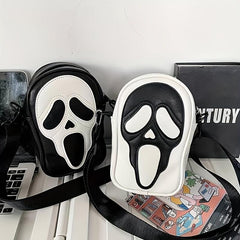 Scream Ghost Crossbody Bag Funny Skull Elf Halloween Party Purse