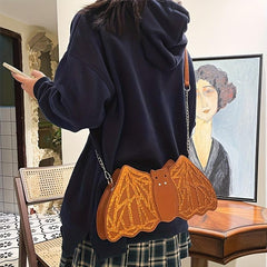 Sequins Bat Shape Crossbody Bag Halloween Party Shoulder Bag