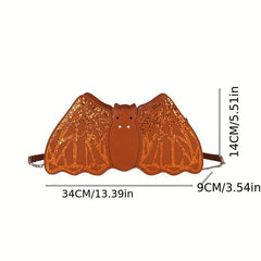 Sequins Bat Shape Crossbody Bag Halloween Party Shoulder Bag