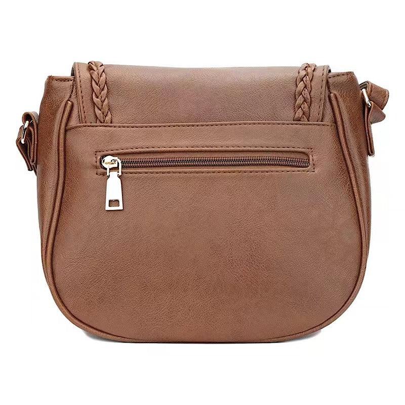 Retro Style Saddle Bag With Tassel Decor Crossbody Purse