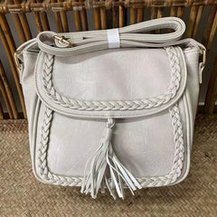 Retro Style Saddle Bag With Tassel Decor Crossbody Purse