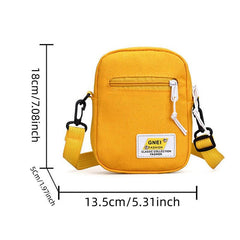 Mini Letter Patch Crossbody Bag Canvas Cell Phone Bag Handbag