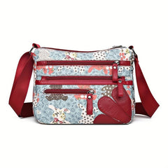 Vintage Pattern Shoulder Bag Classic Crossbody Bag With Zipper Pockets
