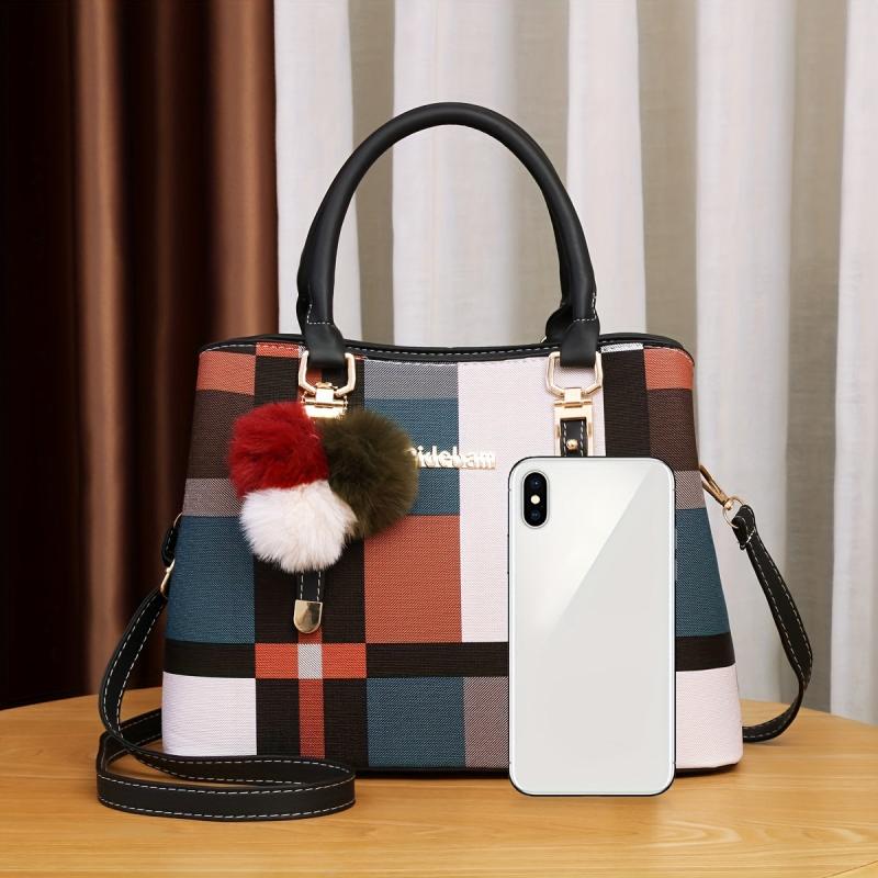 Colorblock Shoulder Bag Large Capacity Crossbody Bag For Work
