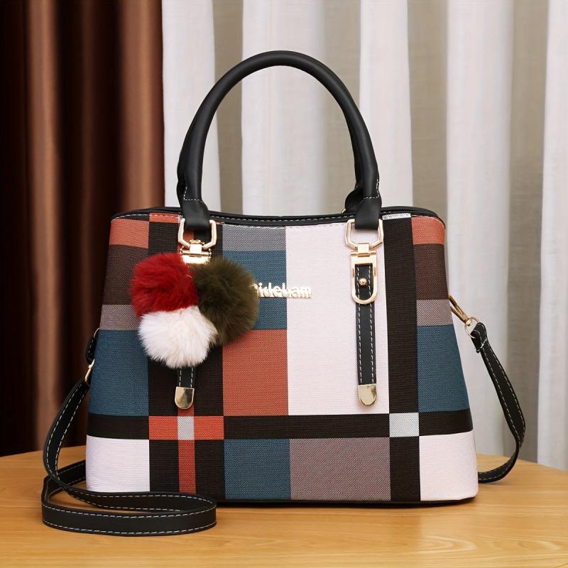 Colorblock Shoulder Bag Large Capacity Crossbody Bag For Work