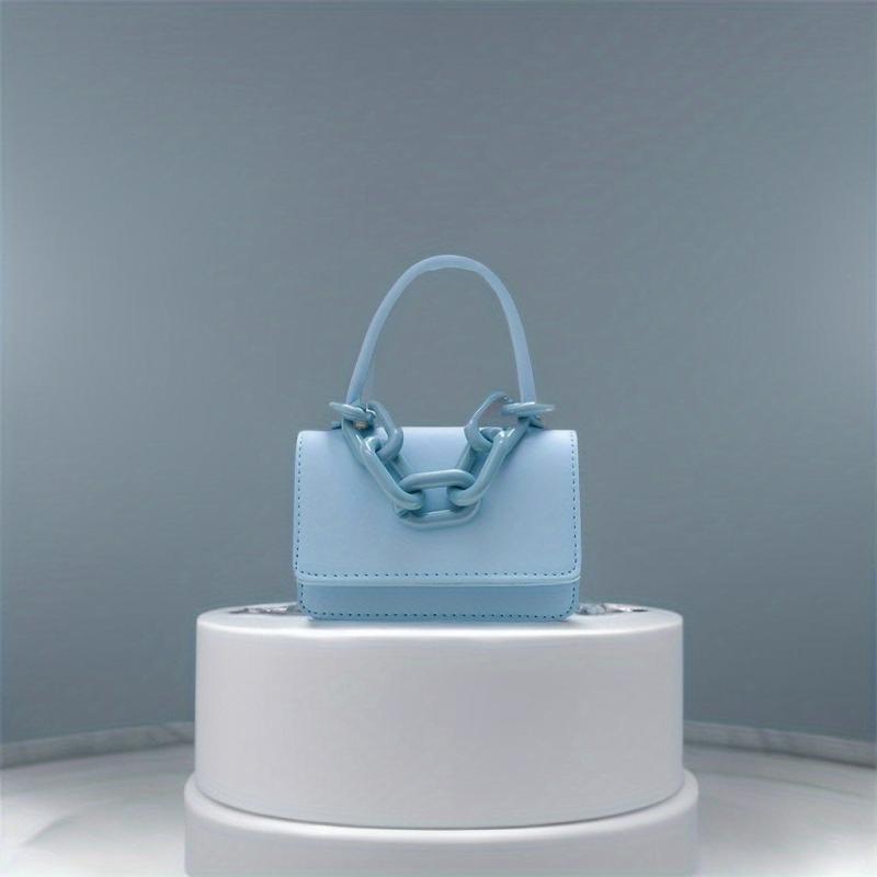 Mini Chain Crossbody Bag Solid Handbags Square Purse 12 5 5
