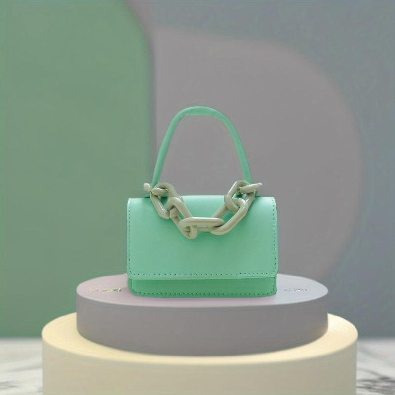 Mini Chain Crossbody Bag Solid Handbags Square Purse 12 5 5