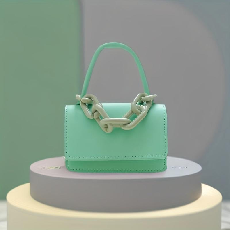 Mini Chain Crossbody Bag Solid Handbags Square Purse 12 5 5