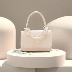 Mini Chain Crossbody Bag Solid Handbags Square Purse 12 5 5