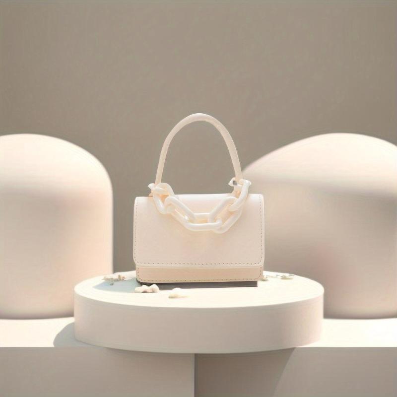 Mini Chain Crossbody Bag Solid Handbags Square Purse 12 5 5