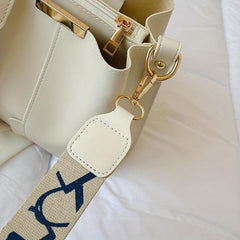 Solid Bucket Bag Women's Chain Decor Crossbody Bag
