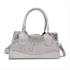 Vintage Crocodile Pattern Handbag PU Leather Crossbody Bag