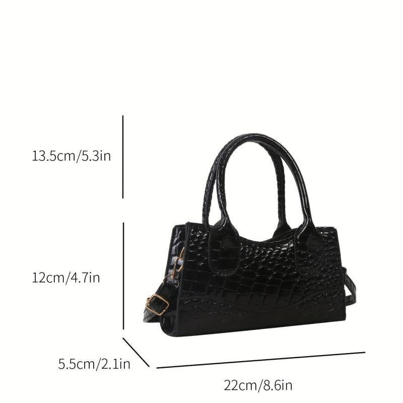 Vintage Crocodile Pattern Handbag PU Leather Crossbody Bag