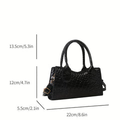 Vintage Crocodile Pattern Handbag PU Leather Crossbody Bag