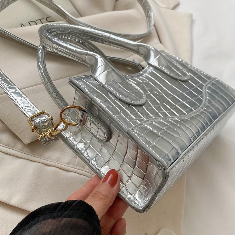 Vintage Crocodile Pattern Handbag PU Leather Crossbody Bag