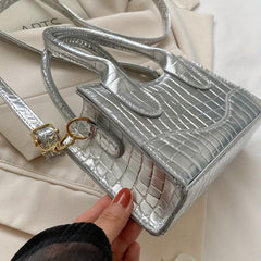 Vintage Crocodile Pattern Handbag PU Leather Crossbody Bag