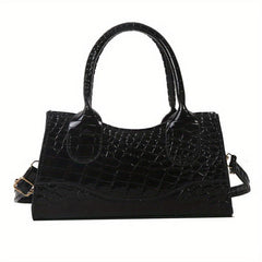 Vintage Crocodile Pattern Handbag PU Leather Crossbody Bag