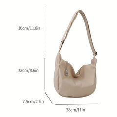 Stylish Slouchy Shoulder Bag with Pendant Decor
