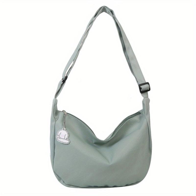 Stylish Slouchy Shoulder Bag with Pendant Decor