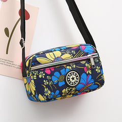 Flower Print Crossbody Bag Oxford Cloth Shoulder Bag