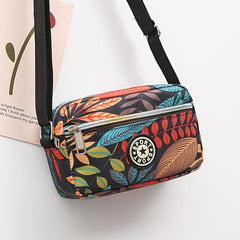 Flower Print Crossbody Bag Oxford Cloth Shoulder Bag