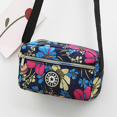 Flower Print Crossbody Bag Oxford Cloth Shoulder Bag