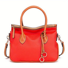 Leather Top Handle Crossbody Tote Bag