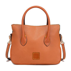 Leather Top Handle Crossbody Tote Bag