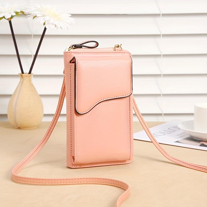 Solid Crossbody Bag Mini PU Leather Phone Bag