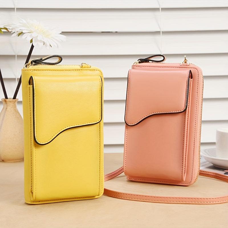 Solid Crossbody Bag Mini PU Leather Phone Bag