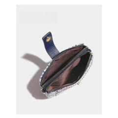 Fancy Tweed Square Bag Crossbody Chain Purse