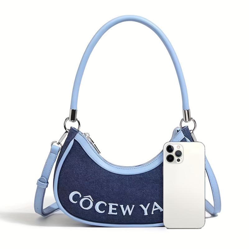 Colorblock Crescent Shoulder Bag