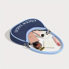Colorblock Crescent Shoulder Bag
